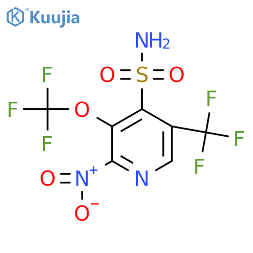 2-Nitro-3-(trifluoromethoxy)-5-(trifluoromethyl)pyridine-4-sulfonamide structure