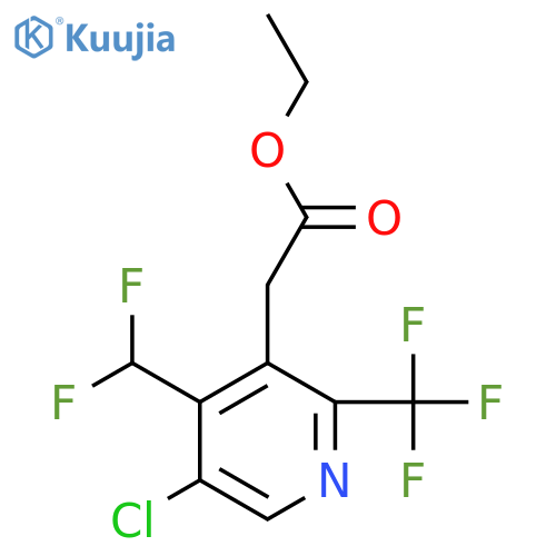 Ethyl 5-chloro-4-(difluoromethyl)-2-(trifluoromethyl)pyridine-3-acetate structure