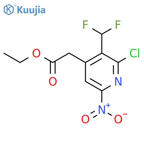 Ethyl 2-chloro-3-(difluoromethyl)-6-nitropyridine-4-acetate structure