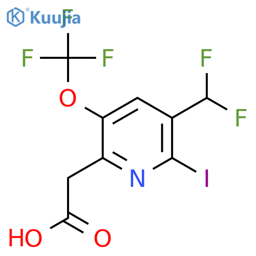 3-(Difluoromethyl)-2-iodo-5-(trifluoromethoxy)pyridine-6-acetic acid structure