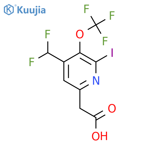 4-(Difluoromethyl)-2-iodo-3-(trifluoromethoxy)pyridine-6-acetic acid structure