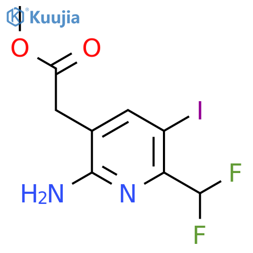 Methyl 2-amino-6-(difluoromethyl)-5-iodopyridine-3-acetate structure
