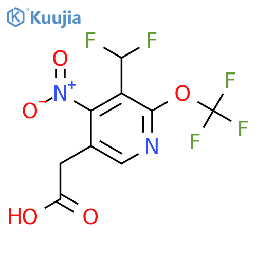3-(Difluoromethyl)-4-nitro-2-(trifluoromethoxy)pyridine-5-acetic acid structure