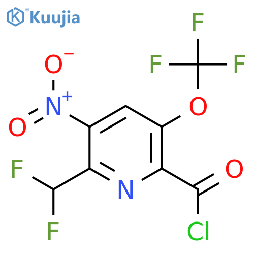 2-(Difluoromethyl)-3-nitro-5-(trifluoromethoxy)pyridine-6-carbonyl chloride structure