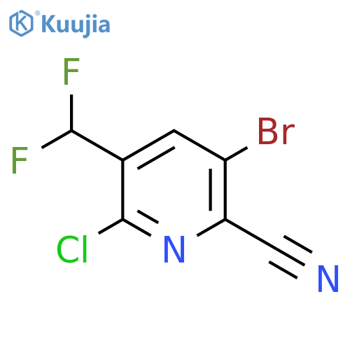 3-Bromo-6-chloro-2-cyano-5-(difluoromethyl)pyridine structure