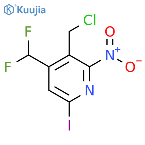 3-(Chloromethyl)-4-(difluoromethyl)-6-iodo-2-nitropyridine structure