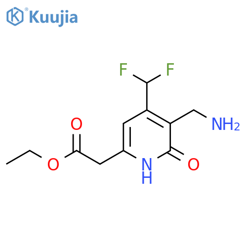 Ethyl 3-(aminomethyl)-4-(difluoromethyl)-2-hydroxypyridine-6-acetate structure