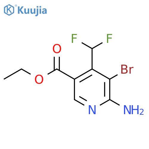 Ethyl 2-amino-3-bromo-4-(difluoromethyl)pyridine-5-carboxylate structure