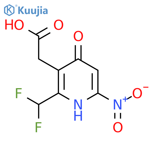 2-(Difluoromethyl)-4-hydroxy-6-nitropyridine-3-acetic acid structure