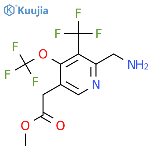 Methyl 2-(aminomethyl)-4-(trifluoromethoxy)-3-(trifluoromethyl)pyridine-5-acetate structure