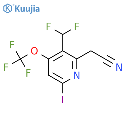 3-(Difluoromethyl)-6-iodo-4-(trifluoromethoxy)pyridine-2-acetonitrile structure