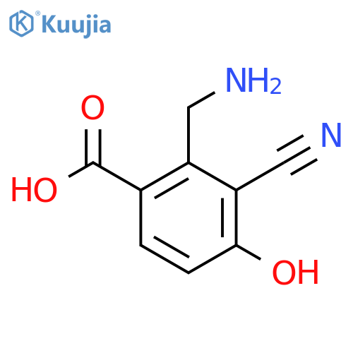 2-Aminomethyl-3-cyano-4-hydroxybenzoic acid structure