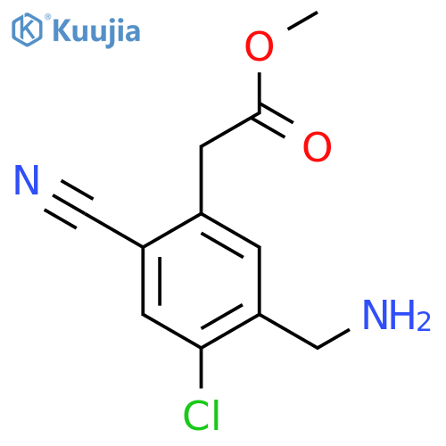 Methyl 5-aminomethyl-4-chloro-2-cyanophenylacetate structure