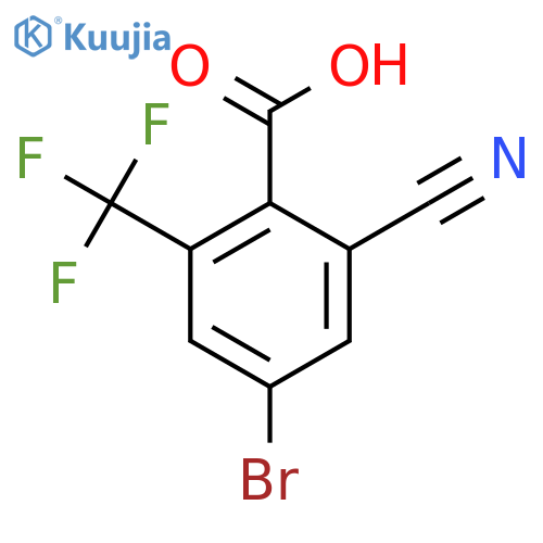 4-Bromo-2-cyano-6-(trifluoromethyl)benzoic acid structure