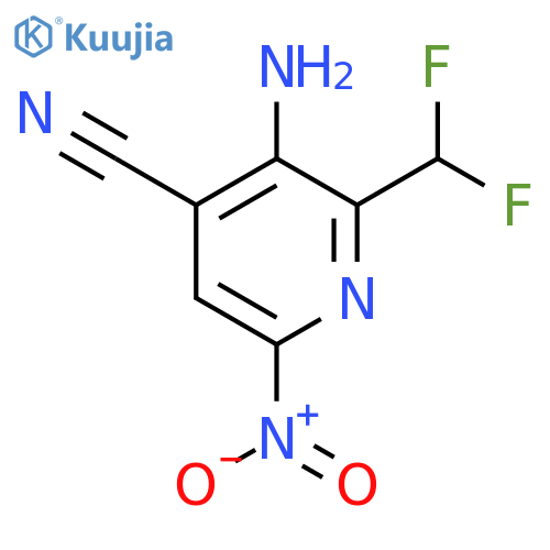 3-Amino-4-cyano-2-(difluoromethyl)-6-nitropyridine structure