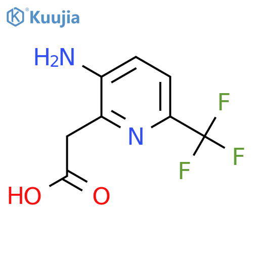 2-[3-Amino-6-(trifluoromethyl)pyridin-2-yl]acetic acid structure