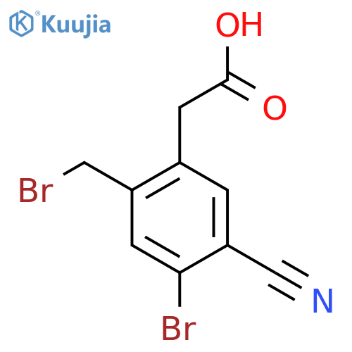 4-Bromo-2-bromomethyl-5-cyanophenylacetic acid structure