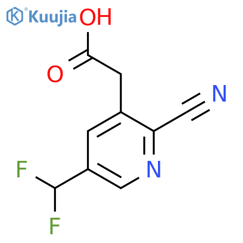 2-Cyano-5-(difluoromethyl)pyridine-3-acetic acid structure