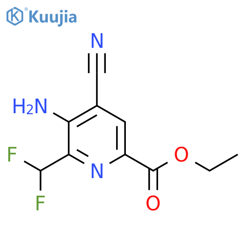 Ethyl 3-amino-4-cyano-2-(difluoromethyl)pyridine-6-carboxylate structure