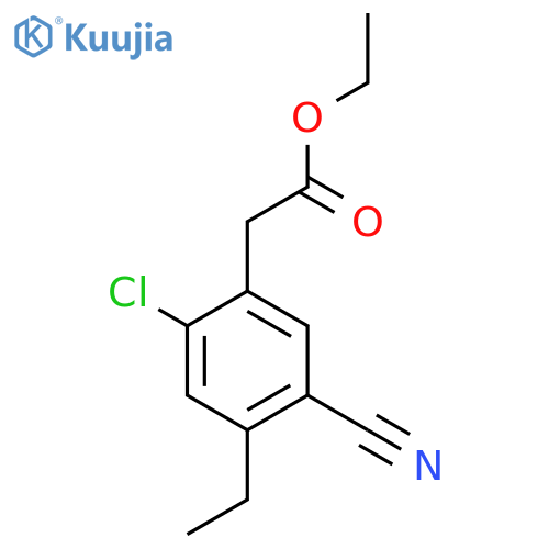 Ethyl 2-chloro-5-cyano-4-ethylphenylacetate structure