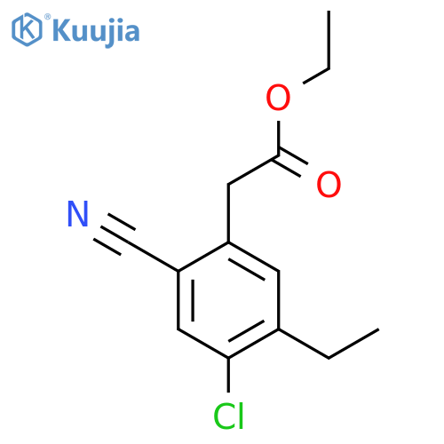 Ethyl 4-chloro-2-cyano-5-ethylphenylacetate structure