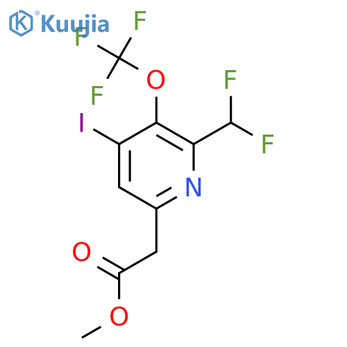 Methyl 2-(difluoromethyl)-4-iodo-3-(trifluoromethoxy)pyridine-6-acetate structure