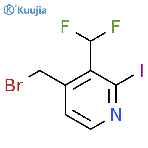4-(Bromomethyl)-3-(difluoromethyl)-2-iodopyridine structure