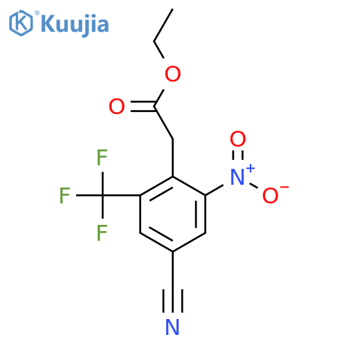 Ethyl 4-cyano-2-nitro-6-(trifluoromethyl)phenylacetate structure