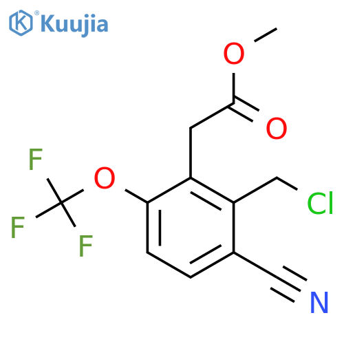 Methyl 2-chloromethyl-3-cyano-6-(trifluoromethoxy)phenylacetate structure