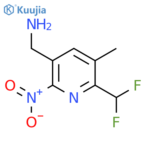 5-(Aminomethyl)-2-(difluoromethyl)-3-methyl-6-nitropyridine structure