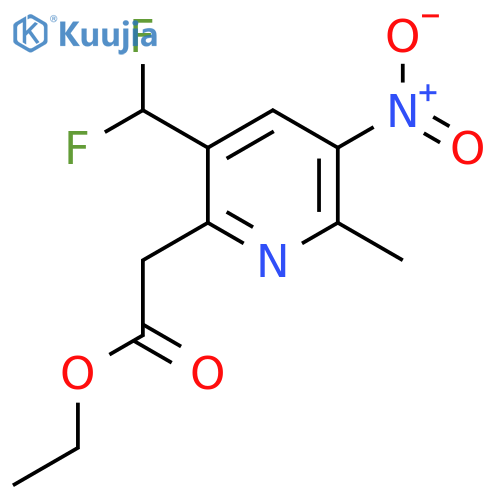 Ethyl 5-(difluoromethyl)-2-methyl-3-nitropyridine-6-acetate structure