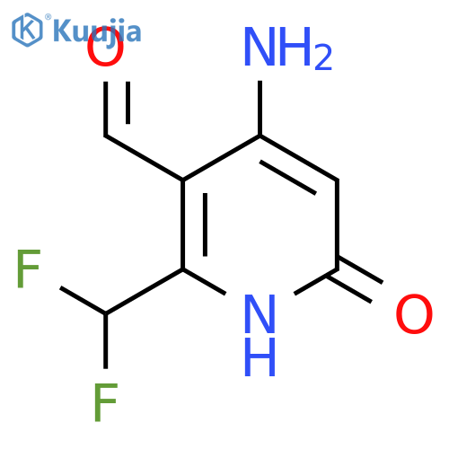 4-Amino-2-(difluoromethyl)-6-hydroxypyridine-3-carboxaldehyde structure