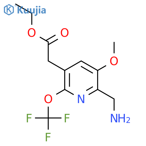 Ethyl 2-(aminomethyl)-3-methoxy-6-(trifluoromethoxy)pyridine-5-acetate structure