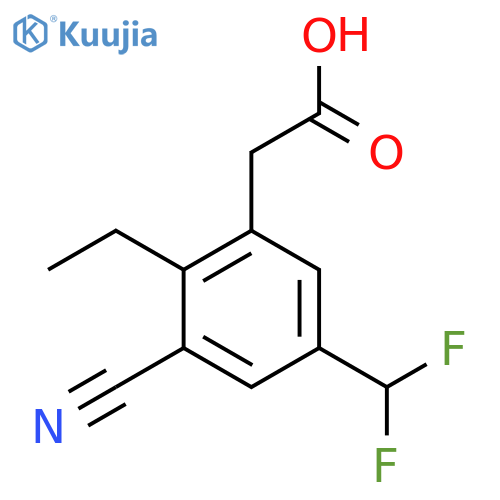3-Cyano-5-difluoromethyl-2-ethylphenylacetic acid structure