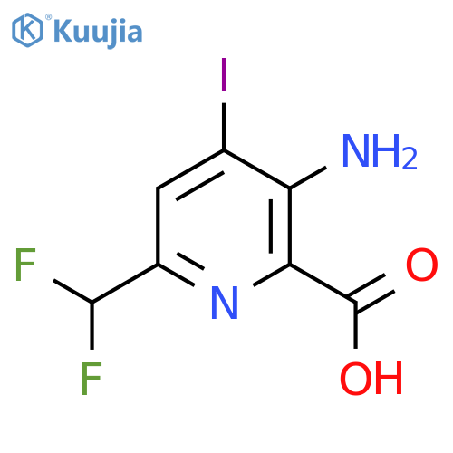 3-Amino-6-(difluoromethyl)-4-iodopyridine-2-carboxylic acid structure