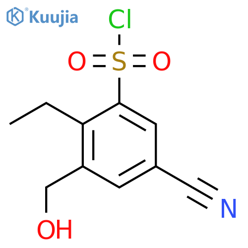 5-Cyano-2-ethyl-3-(hydroxymethyl)benzenesulfonyl chloride structure