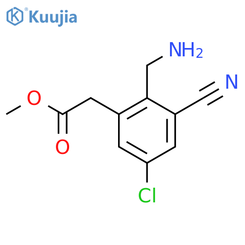 Methyl 2-aminomethyl-5-chloro-3-cyanophenylacetate structure