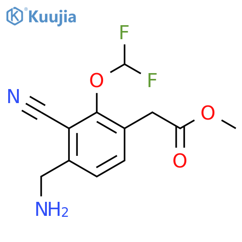 Methyl 4-aminomethyl-3-cyano-2-(difluoromethoxy)phenylacetate structure