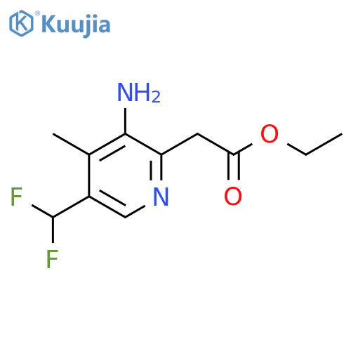 Ethyl 3-amino-5-(difluoromethyl)-4-methylpyridine-2-acetate structure
