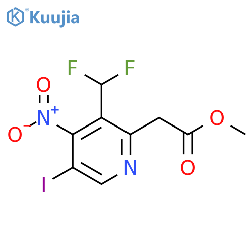 Methyl 3-(difluoromethyl)-5-iodo-4-nitropyridine-2-acetate structure