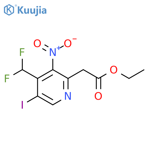 Ethyl 4-(difluoromethyl)-5-iodo-3-nitropyridine-2-acetate structure