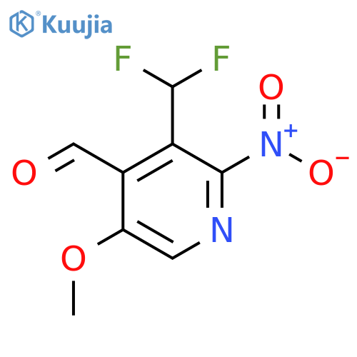3-(Difluoromethyl)-5-methoxy-2-nitropyridine-4-carboxaldehyde structure