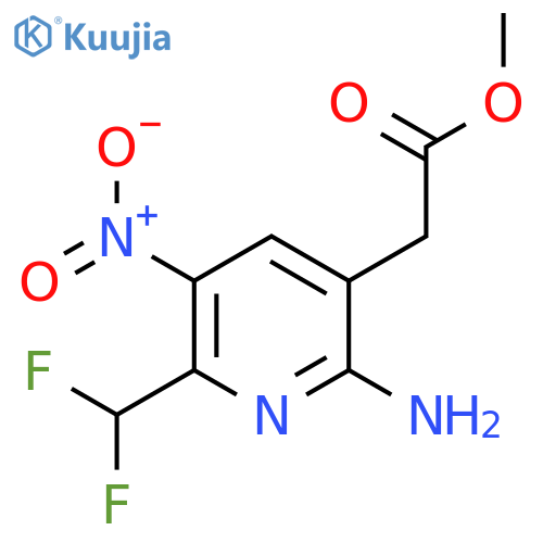 Methyl 2-amino-6-(difluoromethyl)-5-nitropyridine-3-acetate structure