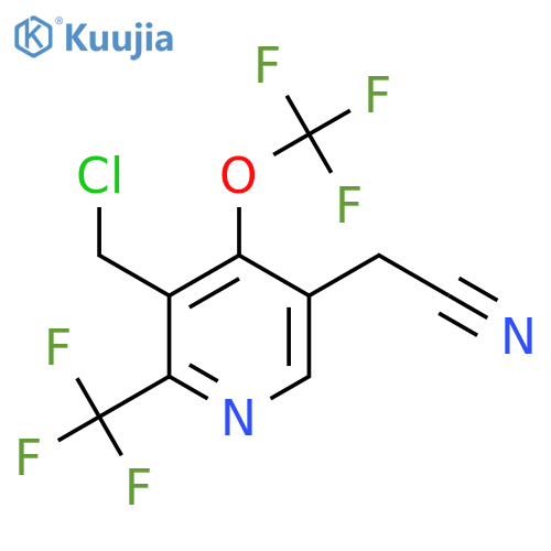 3-(Chloromethyl)-4-(trifluoromethoxy)-2-(trifluoromethyl)pyridine-5-acetonitrile structure