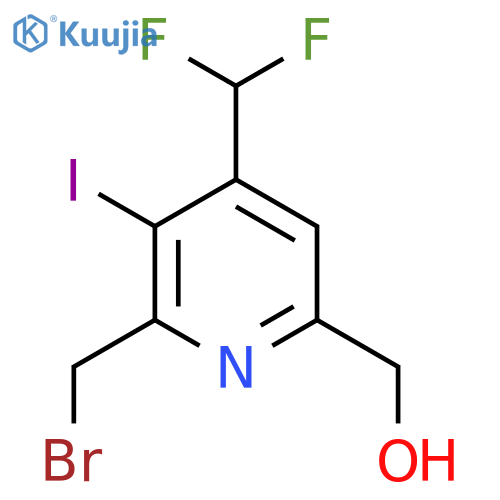 2-(Bromomethyl)-4-(difluoromethyl)-3-iodopyridine-6-methanol structure
