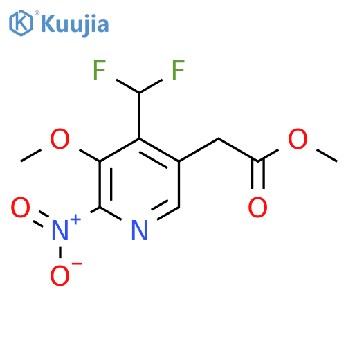 Methyl 4-(difluoromethyl)-3-methoxy-2-nitropyridine-5-acetate structure