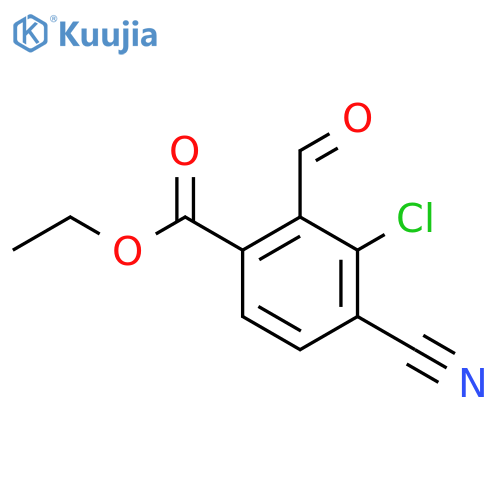 Ethyl 3-chloro-4-cyano-2-formylbenzoate structure