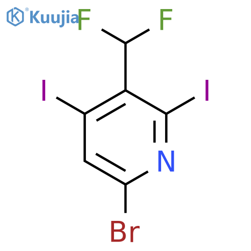 6-Bromo-3-(difluoromethyl)-2,4-diiodopyridine structure