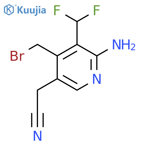 2-Amino-4-(bromomethyl)-3-(difluoromethyl)pyridine-5-acetonitrile structure
