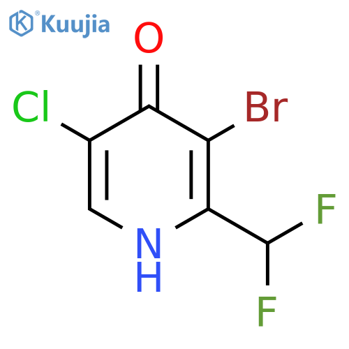 3-Bromo-5-chloro-2-(difluoromethyl)-4-hydroxypyridine structure